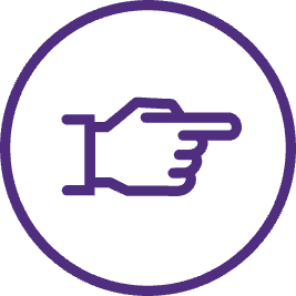 Hand pointing to right